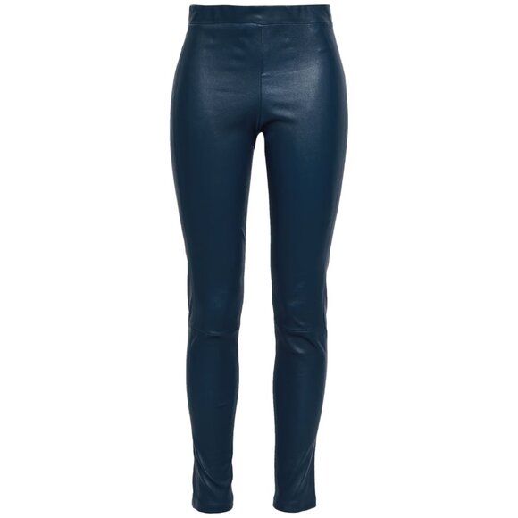 NWT Theory Adbelle Bristol Legging in Arctic Teal Stretch Leather Skinny Pants 0 - Picture 1 of 9